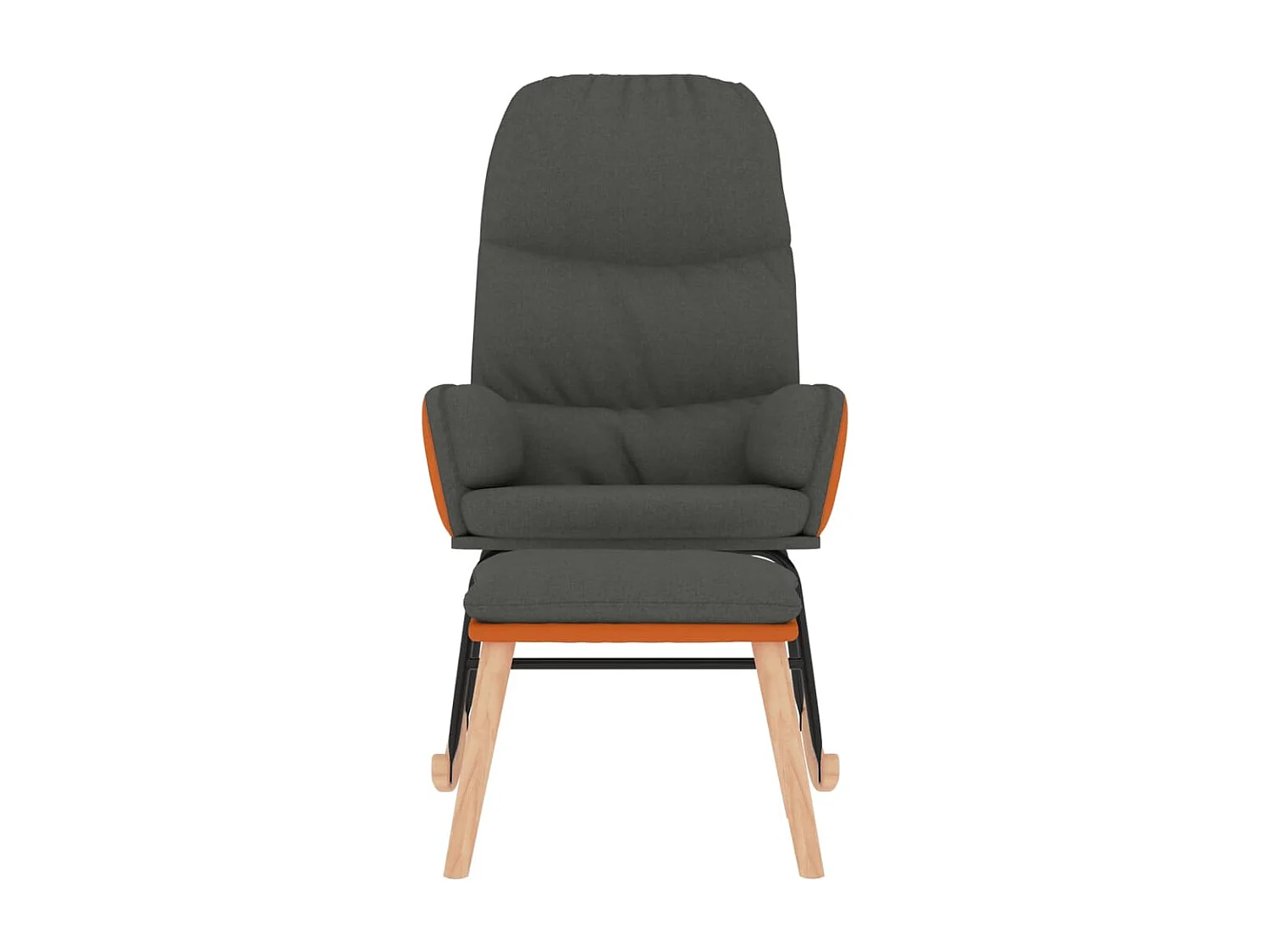 Chaise à bascule avec repose-pied Gris foncé Tissu