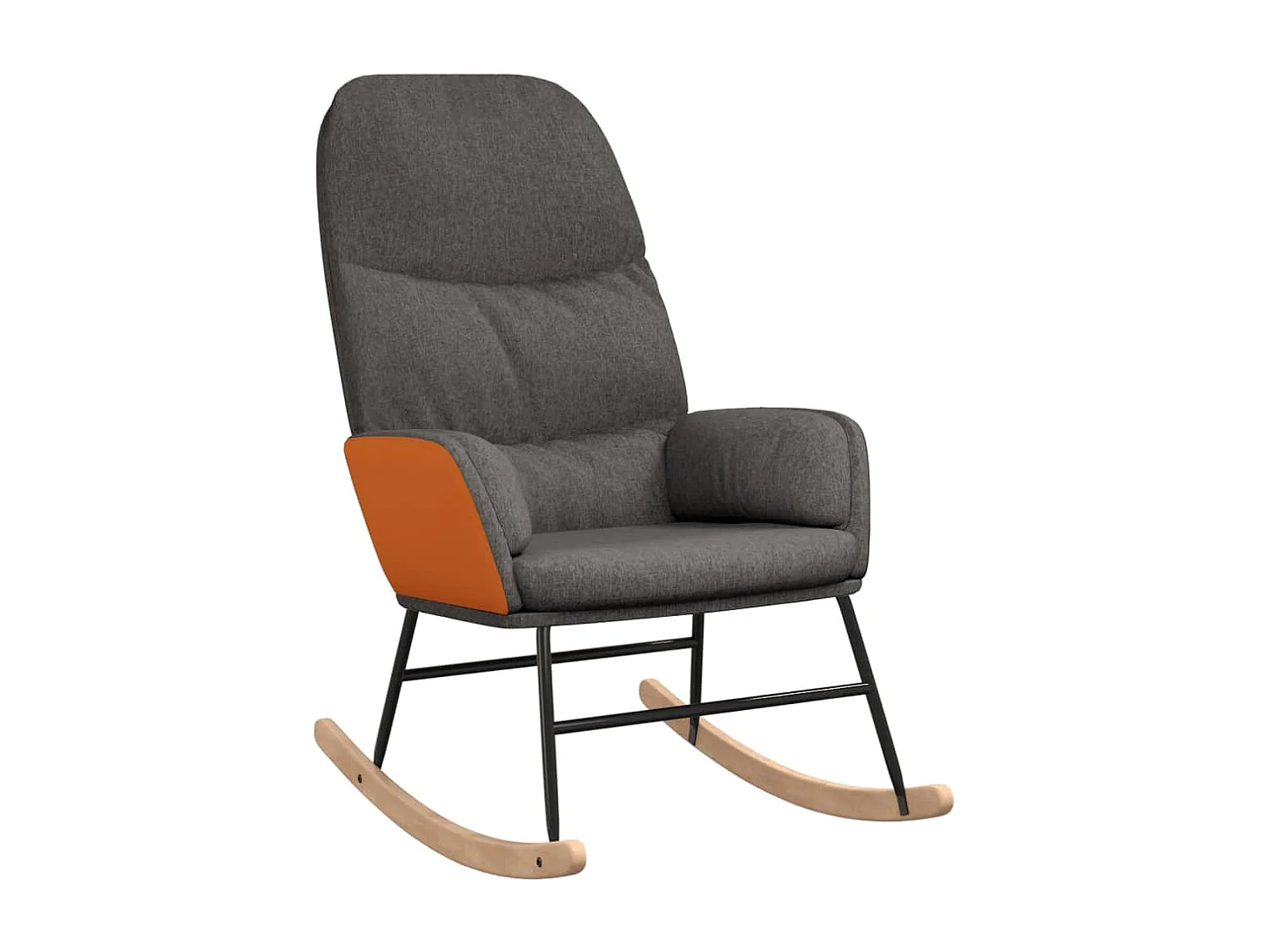 Chaise à bascule avec repose-pied Gris foncé Tissu