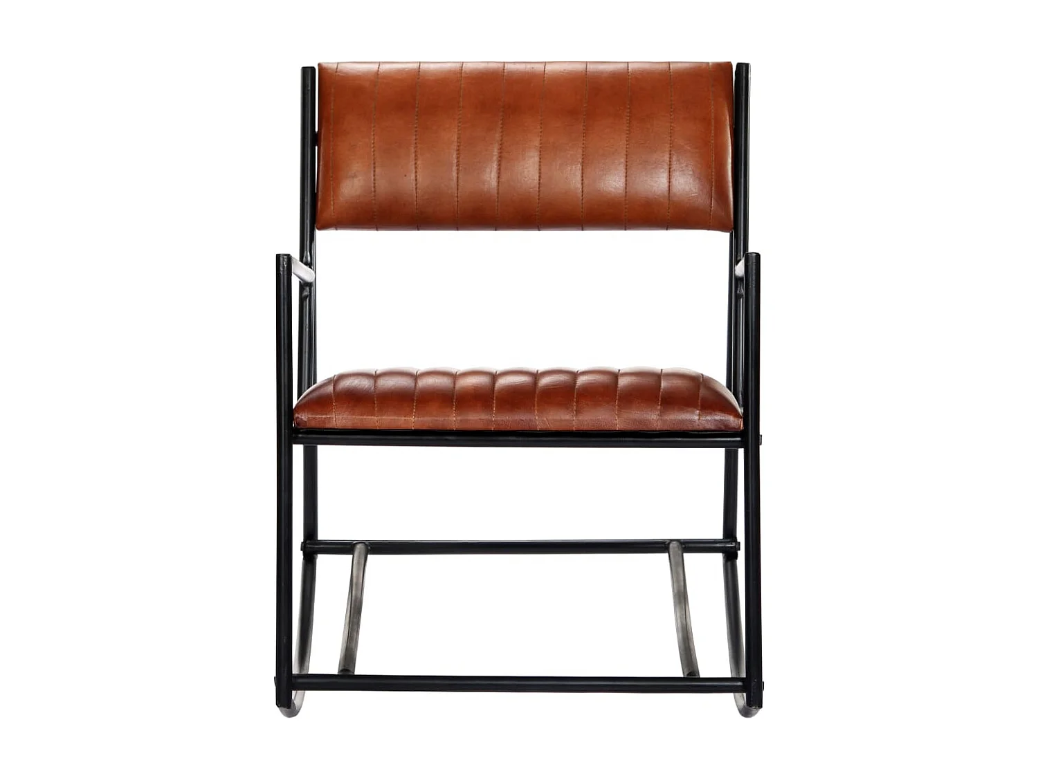 Chaise à bascule Marron Cuir véritable