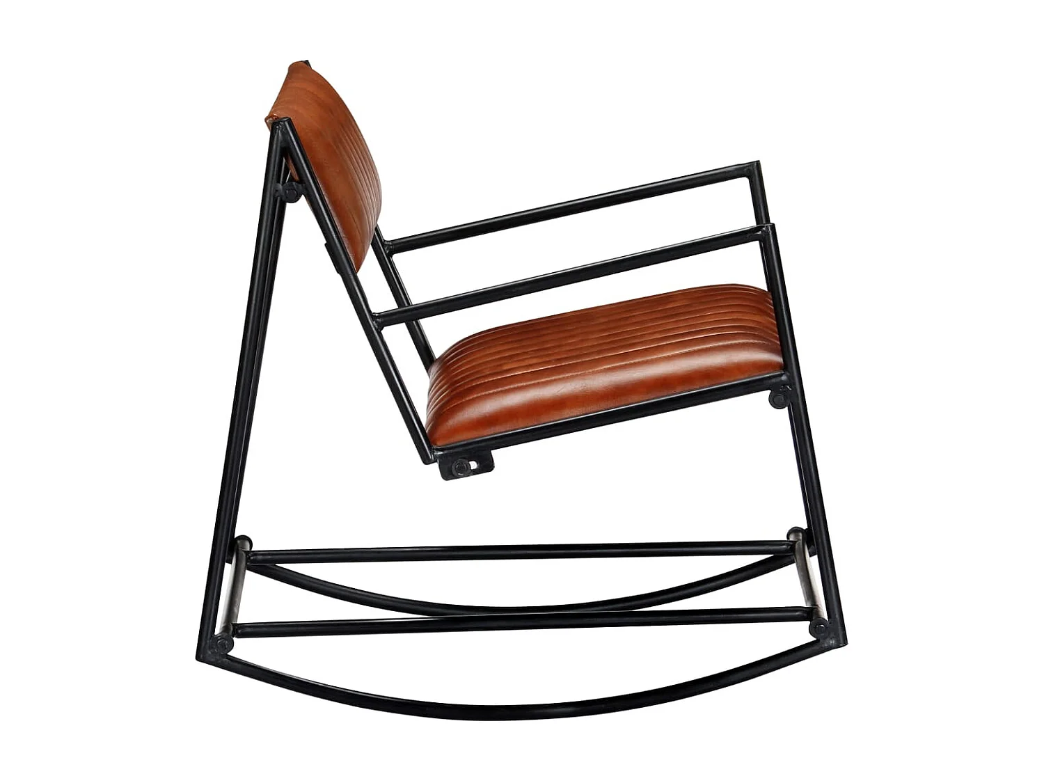 Chaise à bascule Marron Cuir véritable