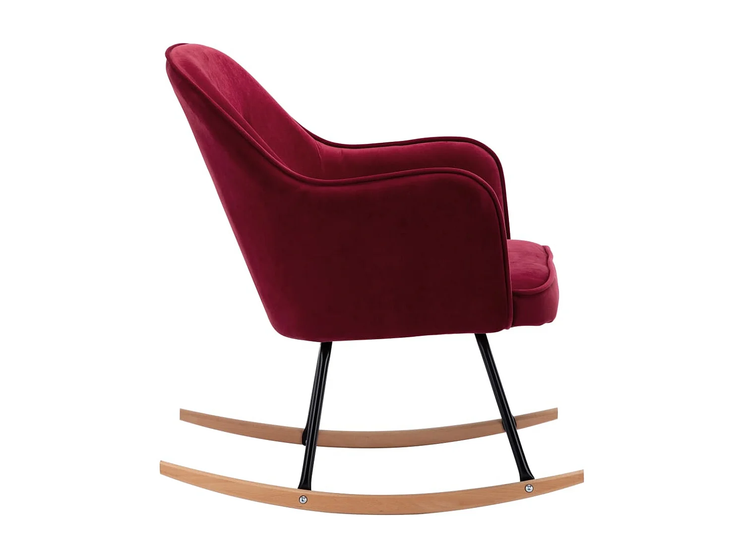 Chaise à bascule Rouge bordeaux Velours