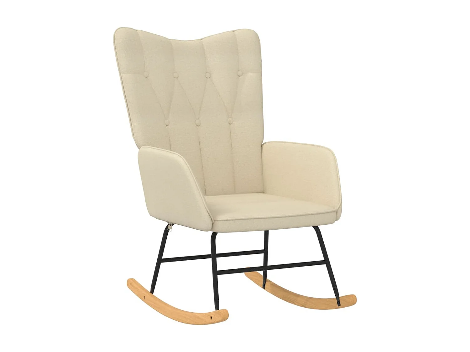 Mecedora con reposapiés Crema Tela