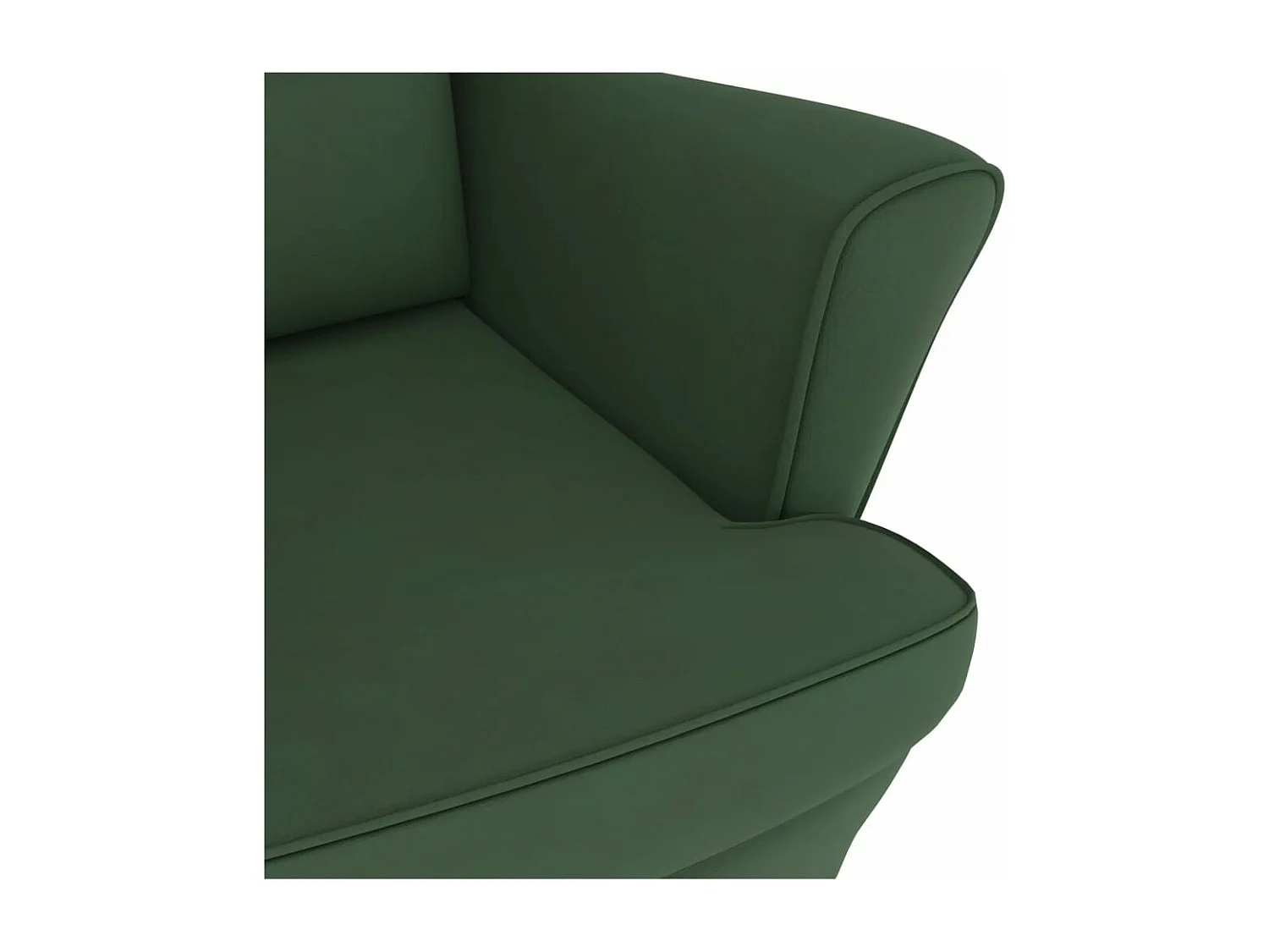 Fauteuil à bascule et pieds en bois d'hévéa Vert foncé Velours