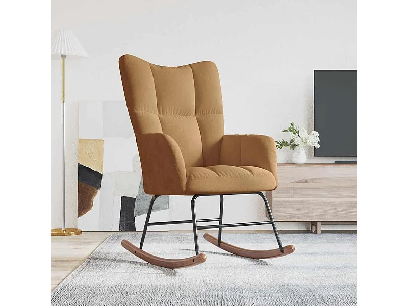 Chaise à bascule Marron Velours