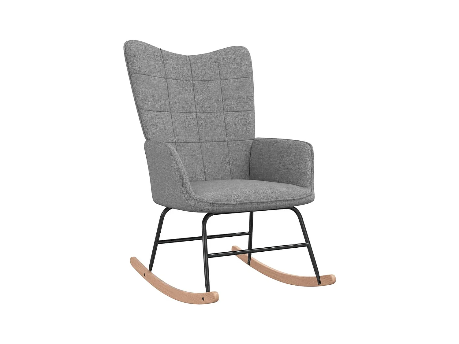 Chaise à bascule avec tabouret Gris clair Tissu