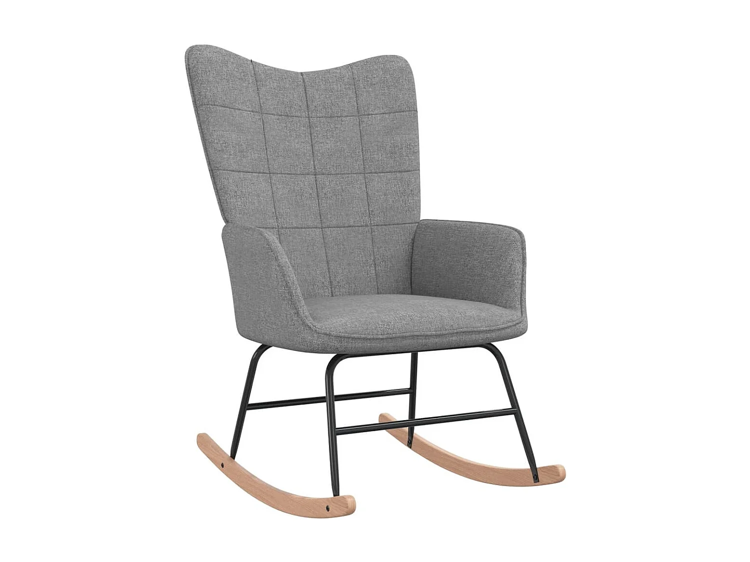 Chaise à bascule avec tabouret Gris clair Tissu