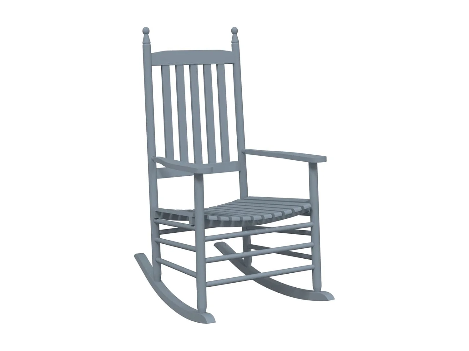 Sedia a dondolo con tavolino pieghevole grigio, legno massello di pioppo