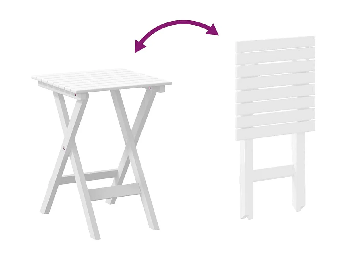 Chaises à bascule lot de 2 table pliable blanc massif peuplier