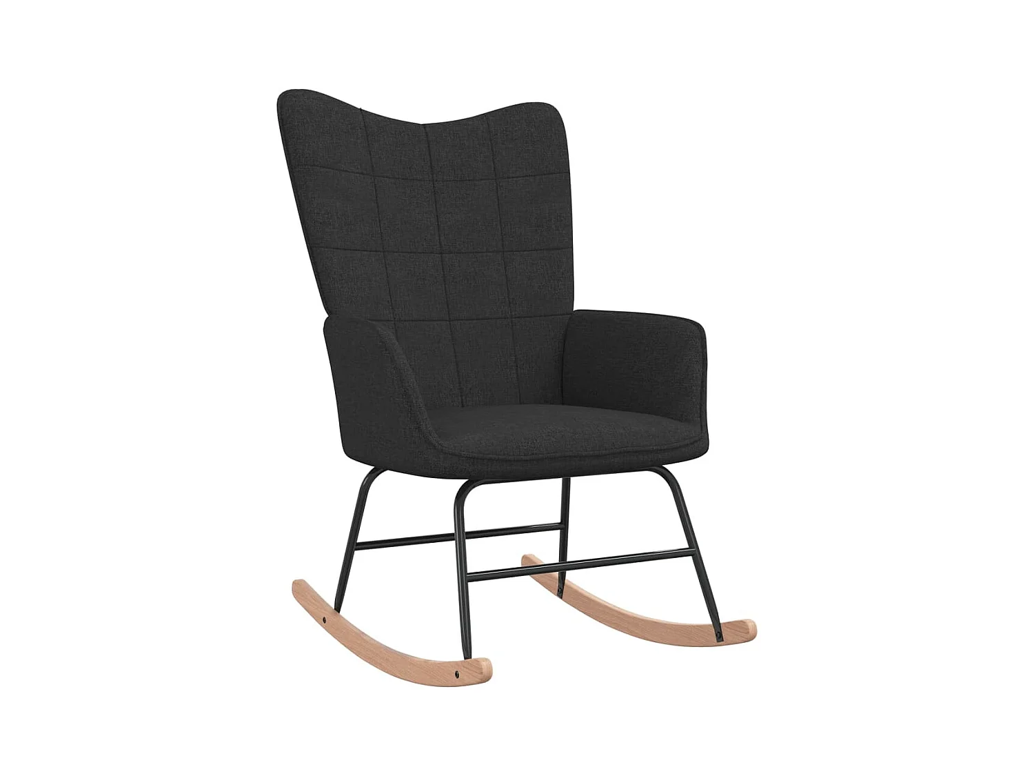 Chaise à bascule Noir Tissu