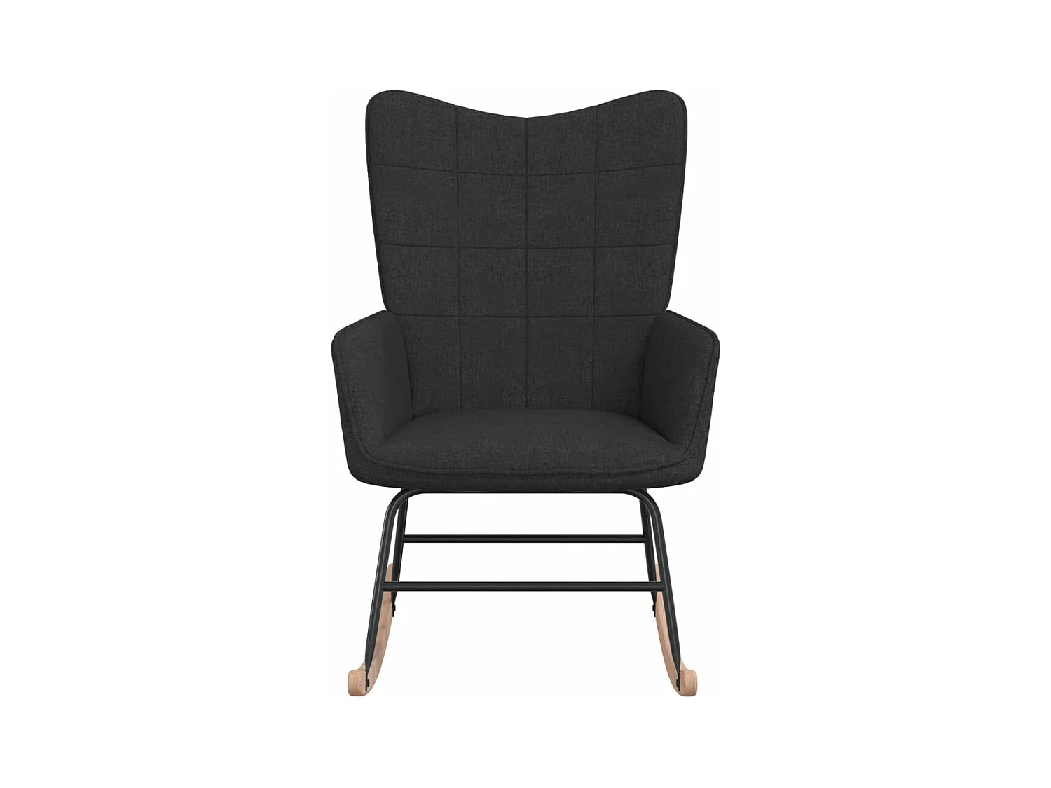 Chaise à bascule Noir Tissu