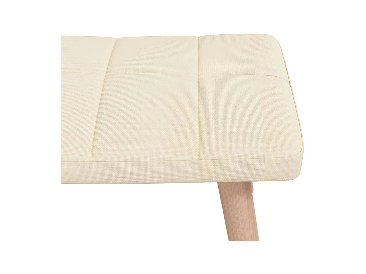 Mecedora con taburete Tela Crema