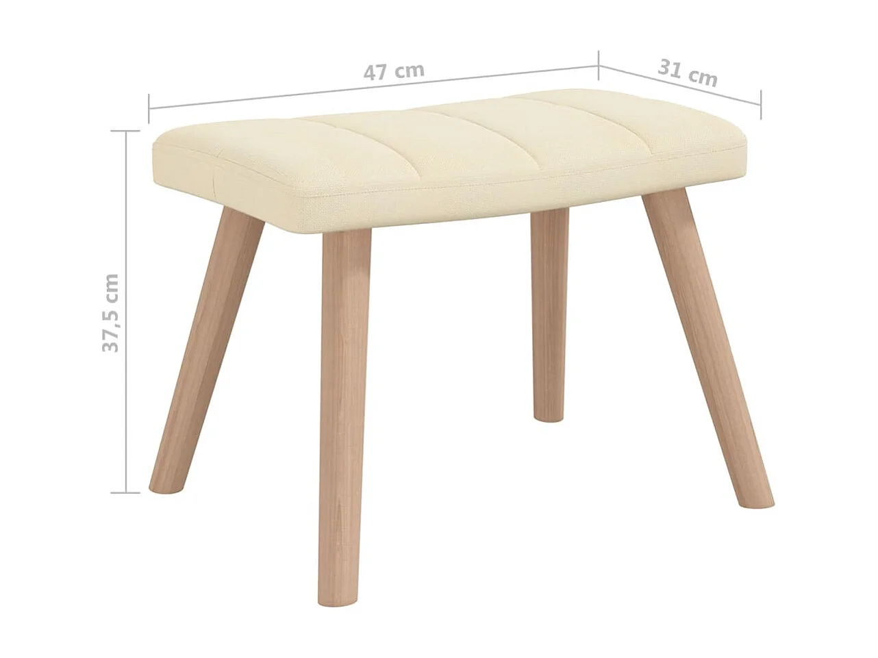 Mecedora con taburete Tela Crema