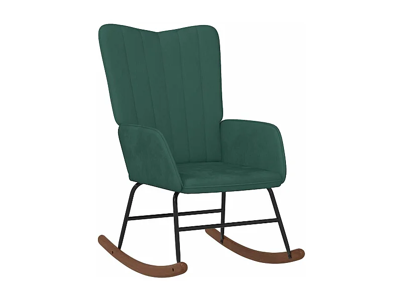 Chaise à bascule Vert foncé Velours