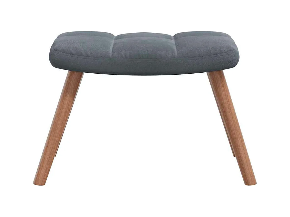 Chaise à bascule avec repose-pied Gris foncé Velours