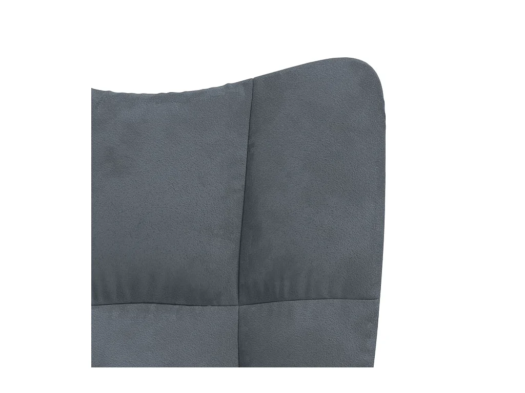 Chaise à bascule avec repose-pied Gris foncé Velours
