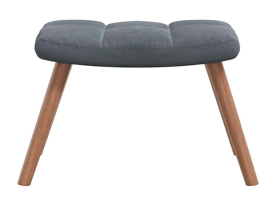 Chaise à bascule avec repose-pied Gris foncé Velours