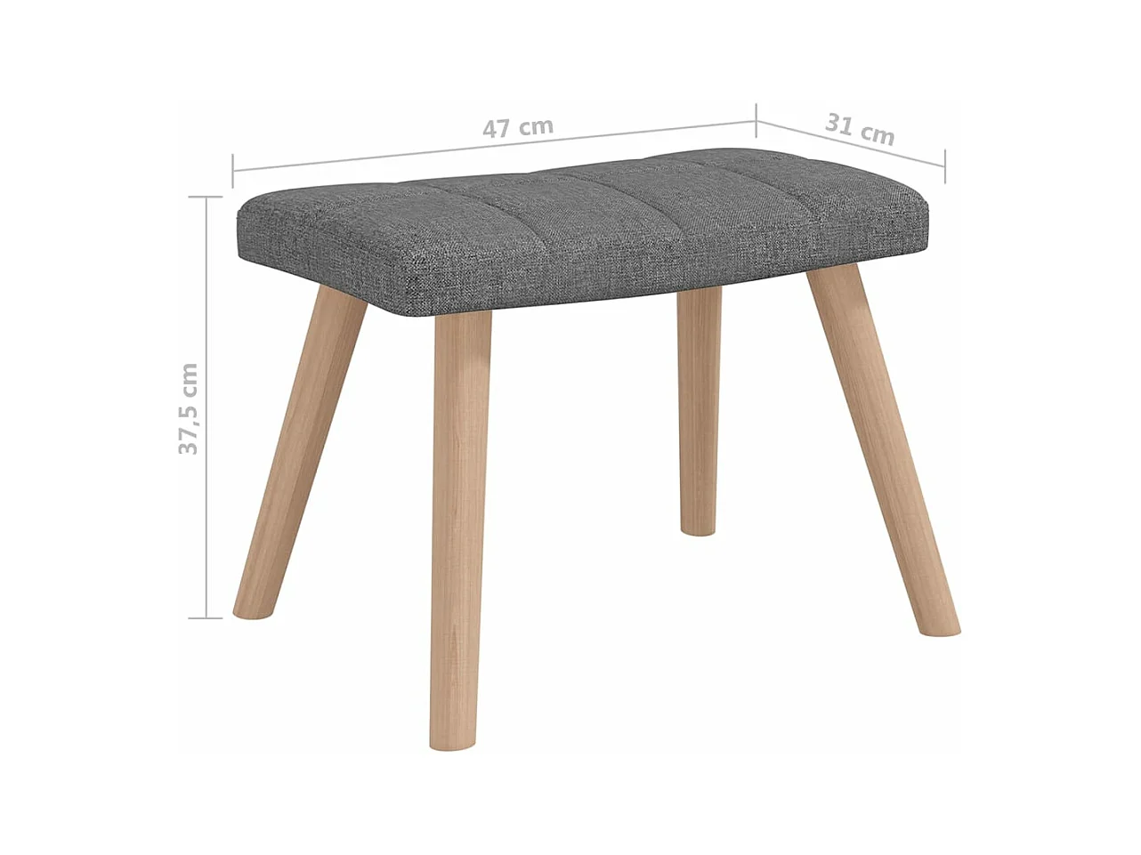 Chaise à bascule avec tabouret Gris foncé Tissu