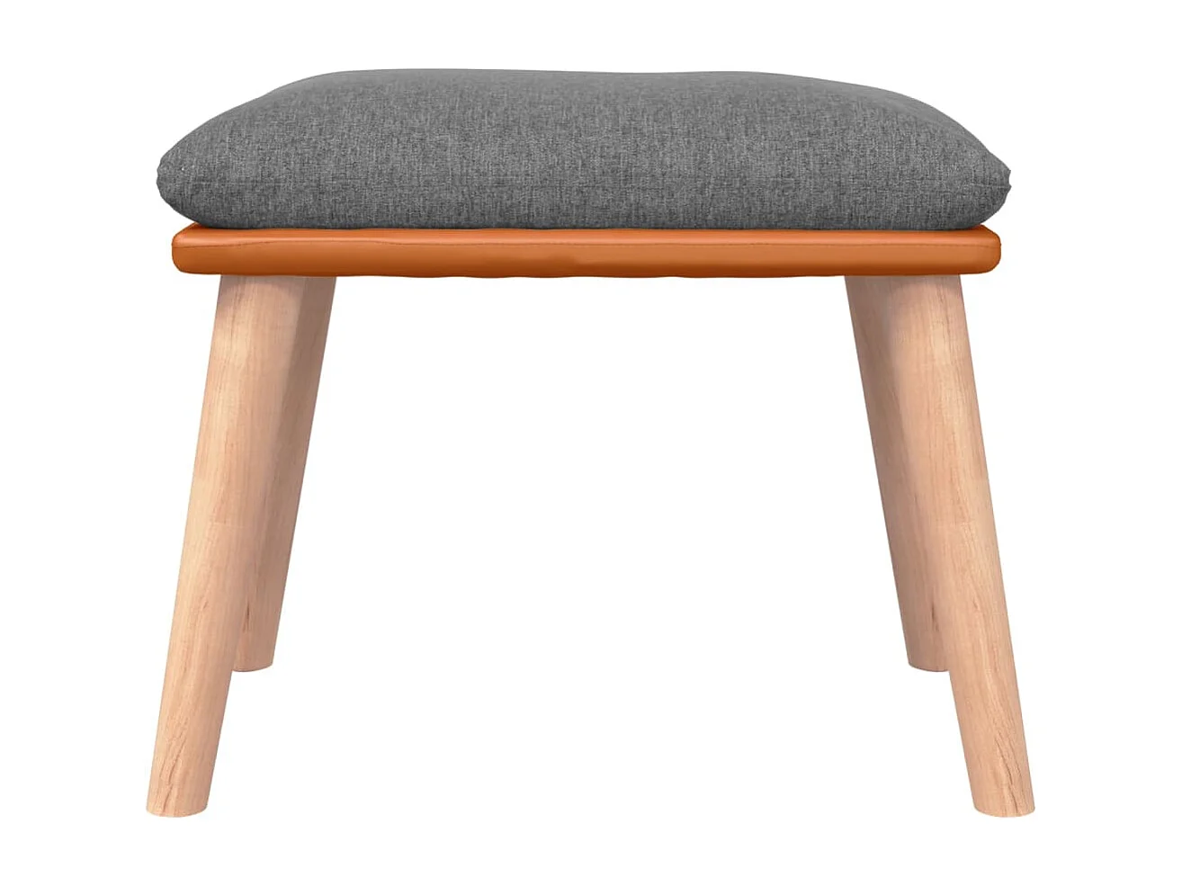 Schaukelstuhl mit Fußstütze. Hellgrauer Stoff