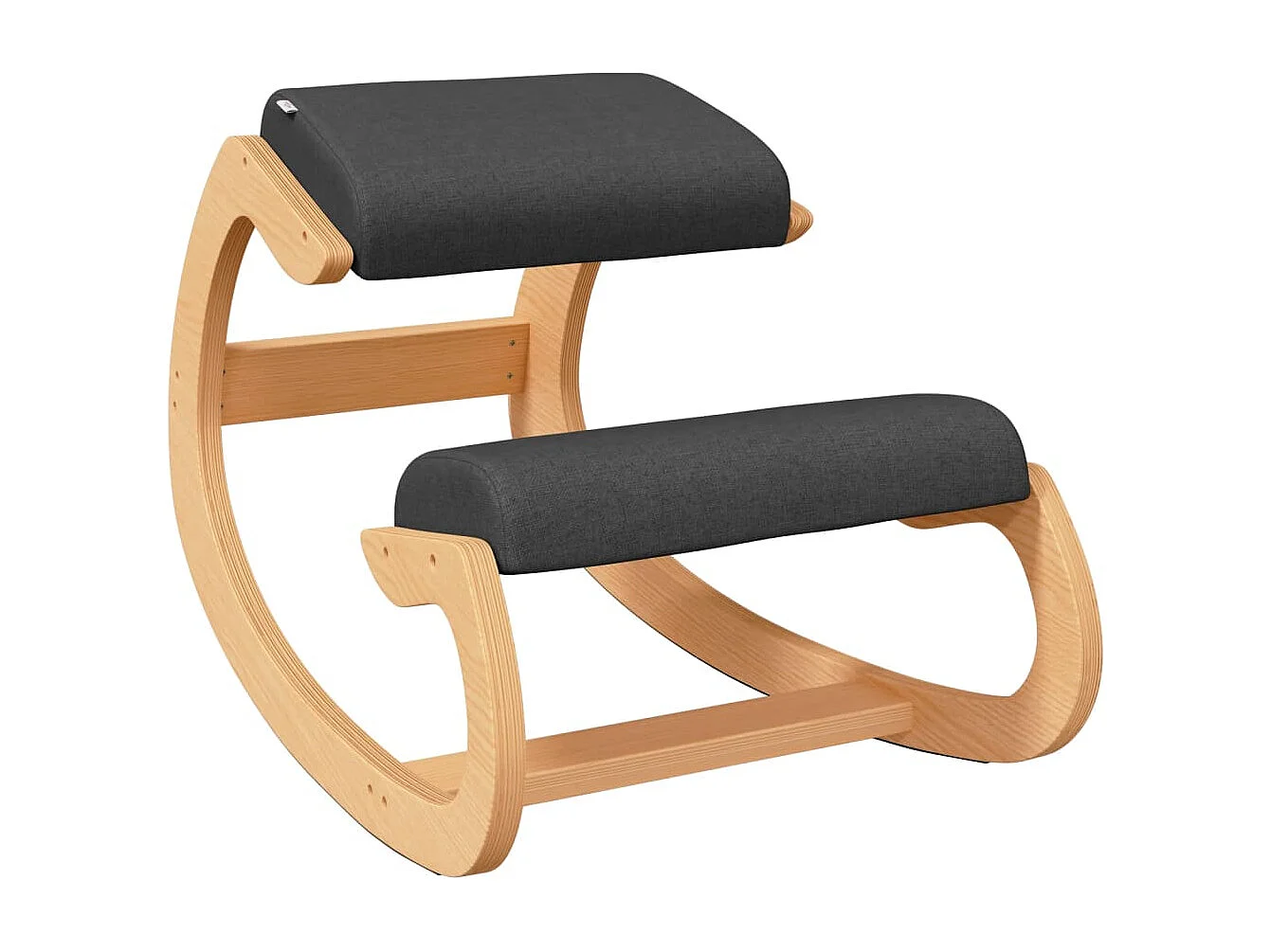 Chaise assis-genoux noir 55x84x55 cm contreplaqué de bouleau