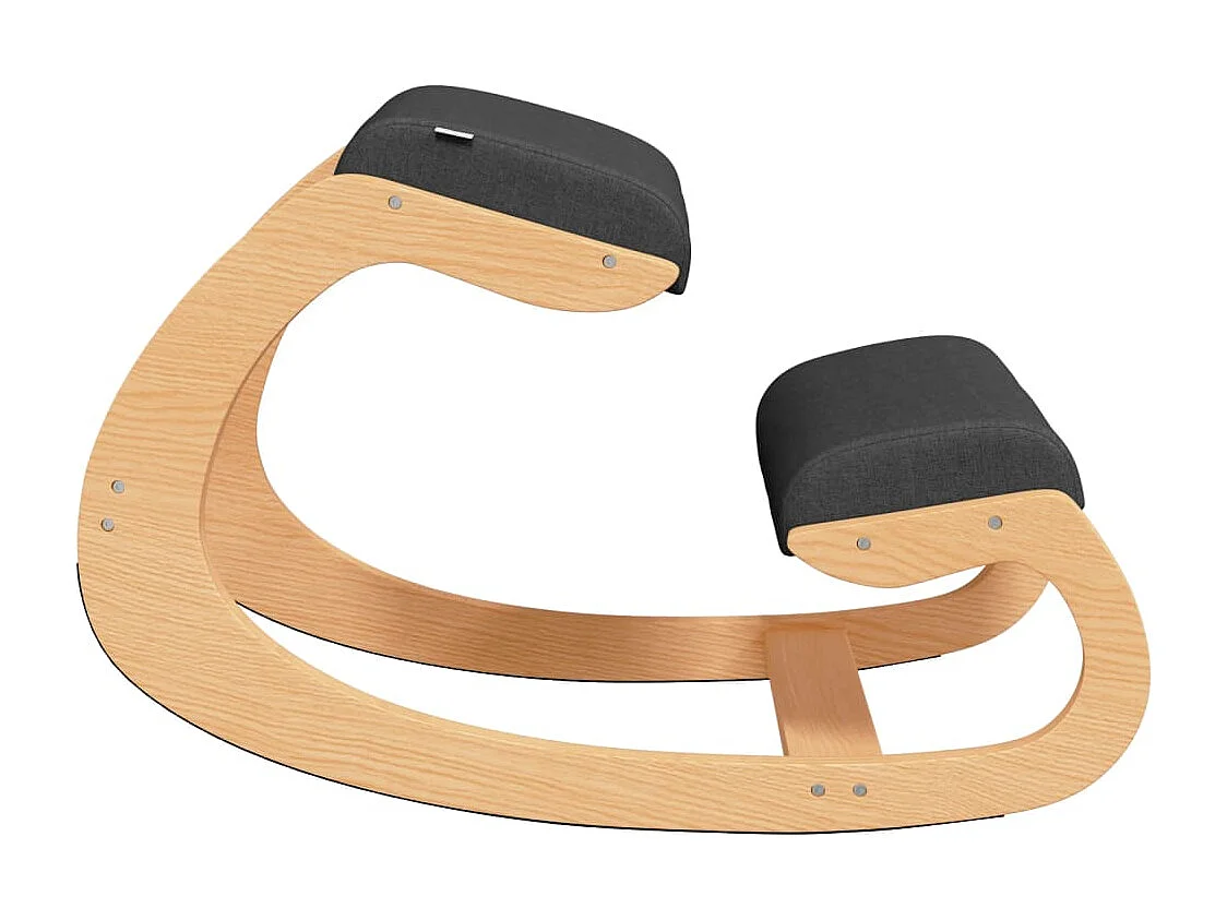 Chaise assis-genoux noir 55x84x55 cm contreplaqué de bouleau