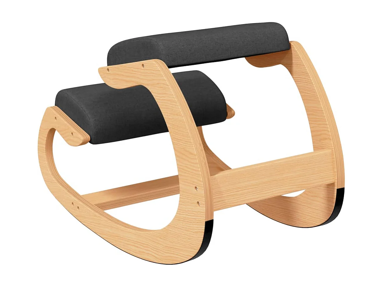 Chaise assis-genoux noir 55x84x55 cm contreplaqué de bouleau