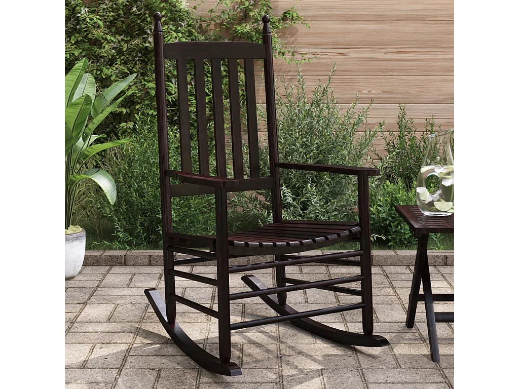 Chaises à bascule sièges incurvés lot de 2 brun peuplier massif