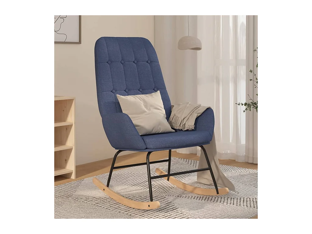 Chaise à bascule Bleu Tissu