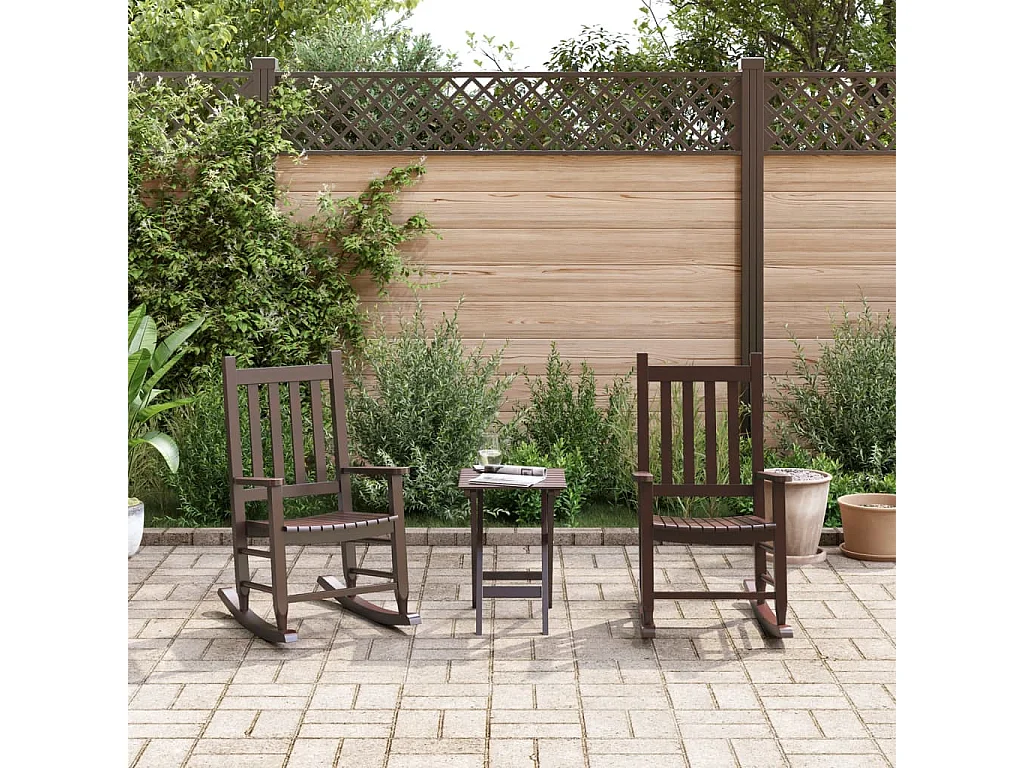 Kinderschaukelstühle im 2er-Set aus braunem massivem Pappelholz