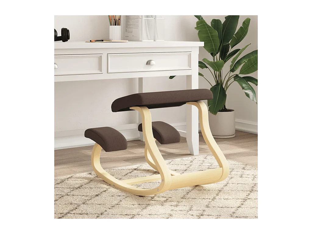 Chaise assis-genoux marron 48x71x51 cm contreplaqué de bouleau
