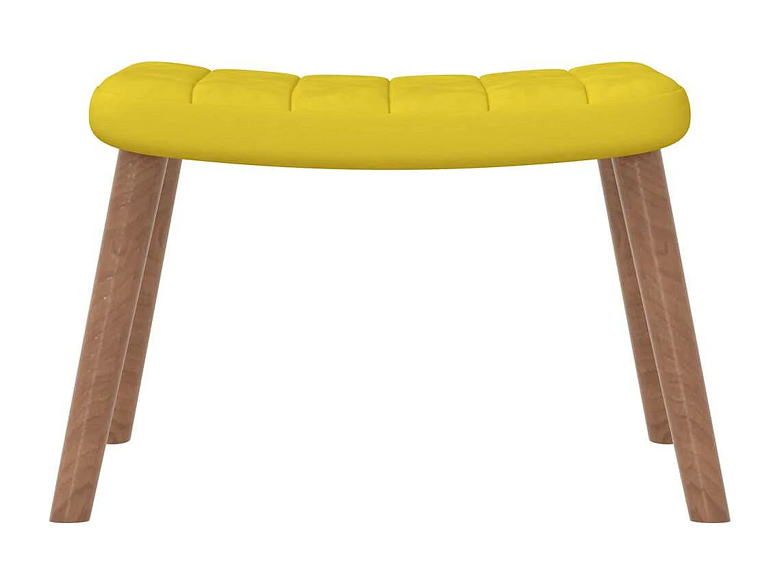 Chaise à bascule avec repose-pied Jaune moutarde Velours