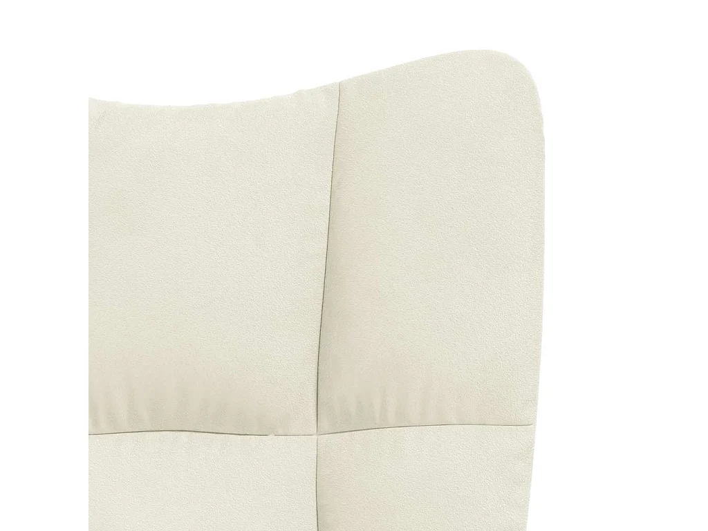 Cadeira de balanço com apoio para pés Veludo branco creme