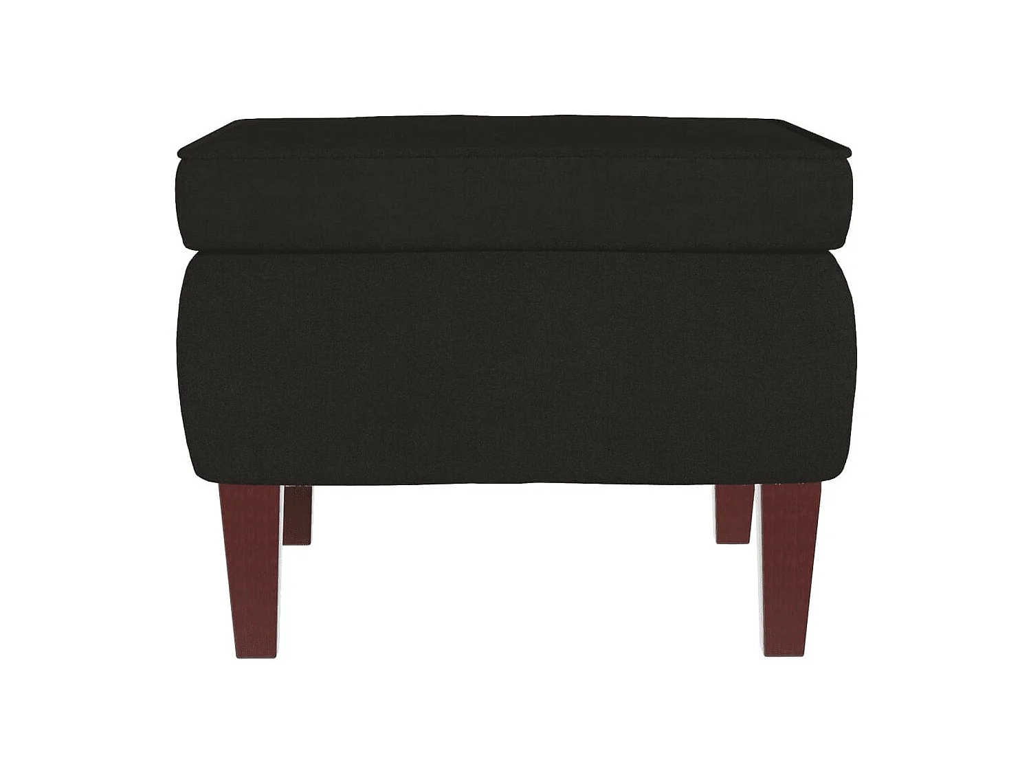 Chaise à bascule avec pieds en bois et tabouret Noir Velours