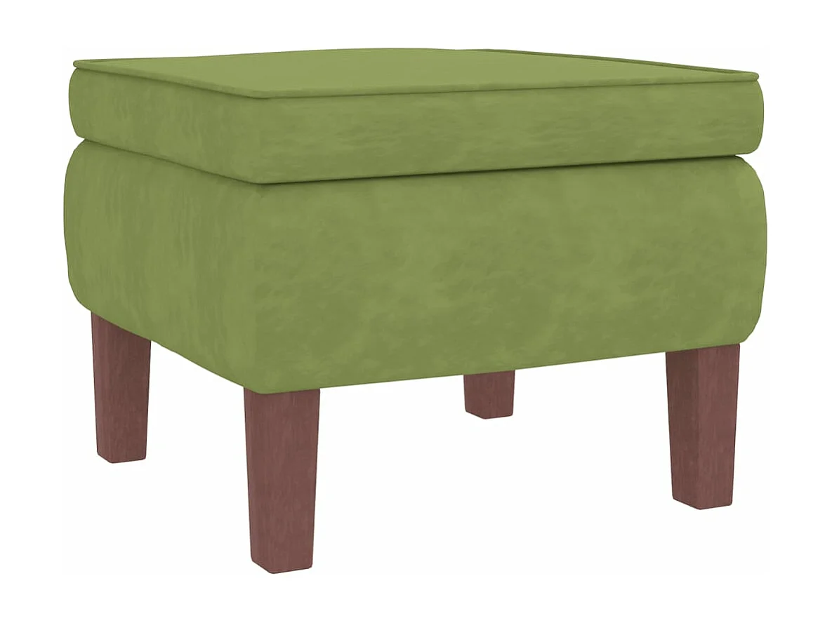 Chaise à bascule avec pieds en bois et tabouret Vert clair