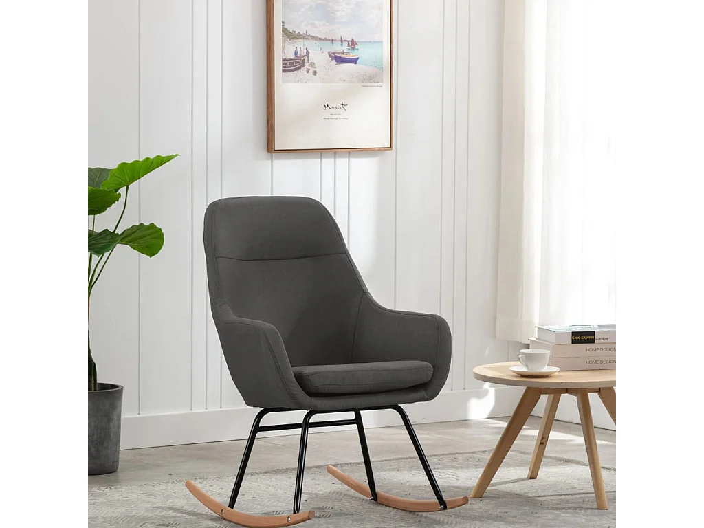 Chaise à bascule Gris foncé Tissu