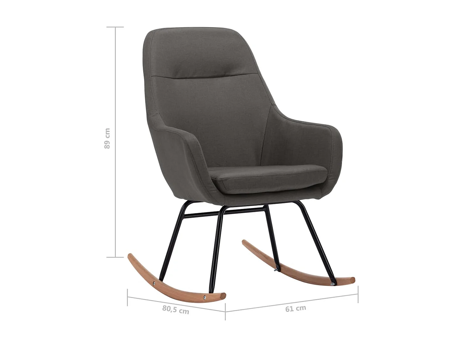 Chaise à bascule Gris foncé Tissu