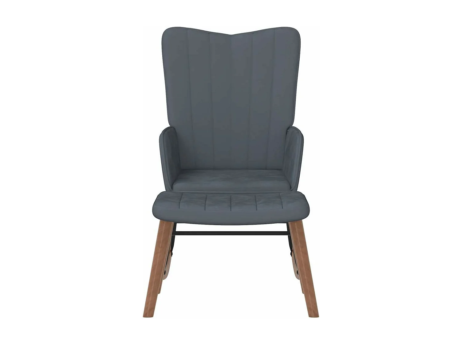 Chaise à bascule avec repose-pied Gris foncé Velours