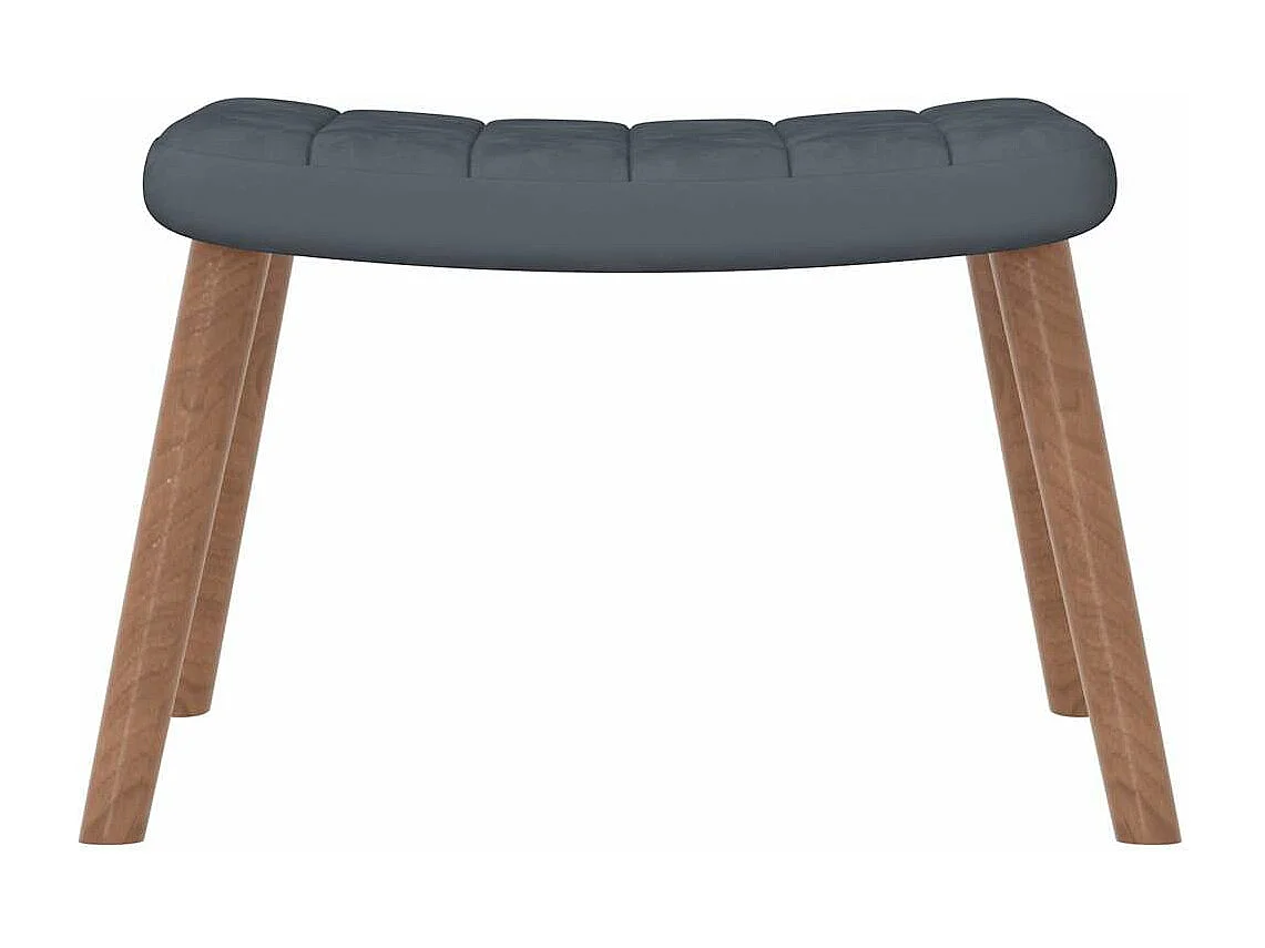 Chaise à bascule avec repose-pied Gris foncé Velours