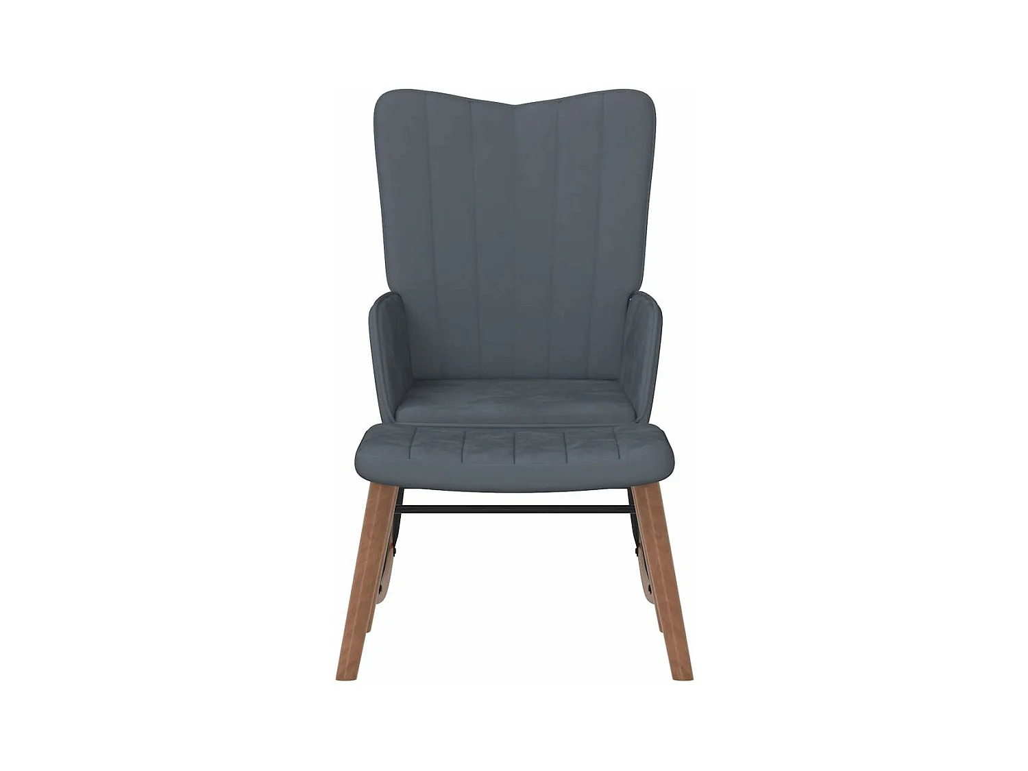Chaise à bascule avec repose-pied Gris foncé Velours