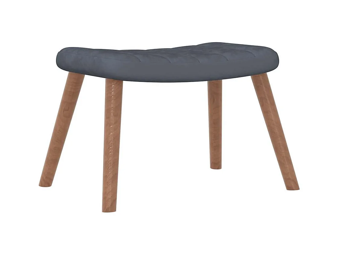 Chaise à bascule avec repose-pied Gris foncé Velours