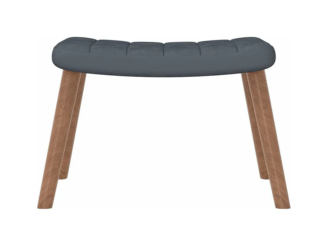 Chaise à bascule avec repose-pied Gris foncé Velours