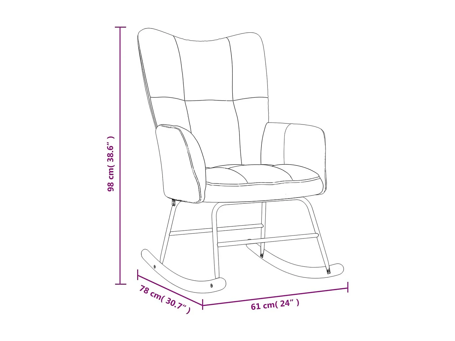 Sedia a dondolo Velluto verde scuro