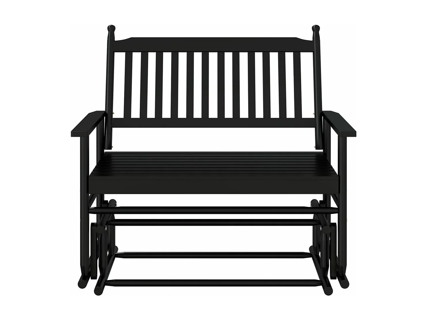 Banco de balanço preto 118x70x104,5 cm madeira maciça de choupo