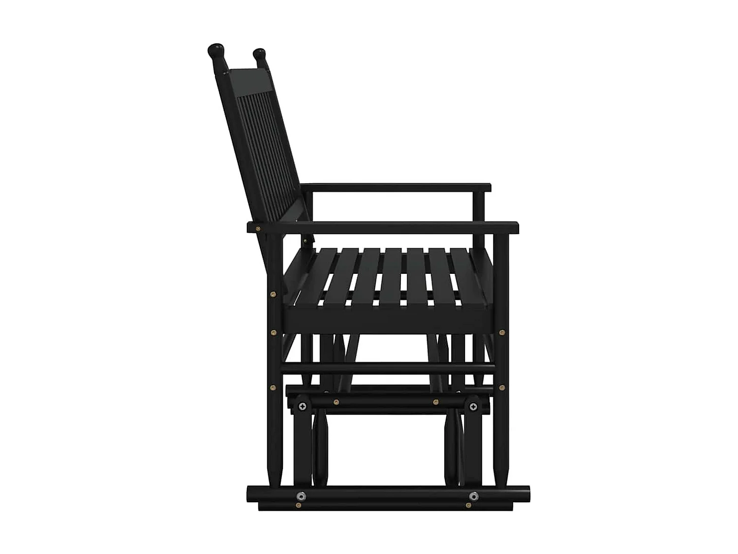 Banco de balanço preto 118x70x104,5 cm madeira maciça de choupo