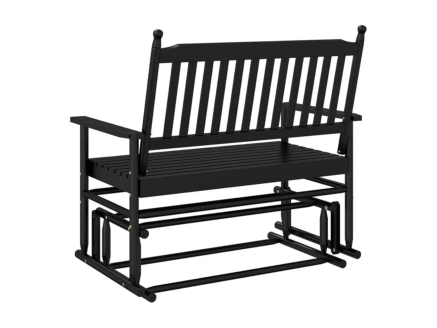 Banco de balanço preto 118x70x104,5 cm madeira maciça de choupo