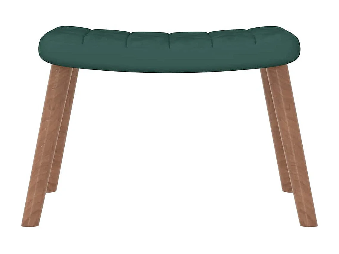 Mecedora con reposapiés Terciopelo verde oscuro