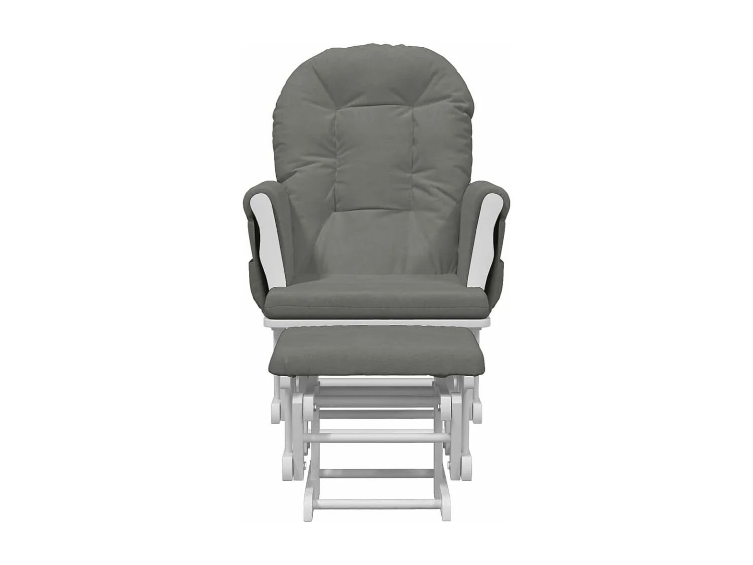 Cadeira de balanço com apoio para pés Tecido cinza escuro