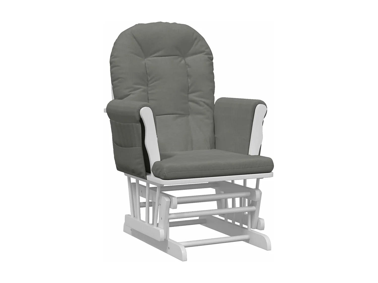 Cadeira de balanço com apoio para pés Tecido cinza escuro