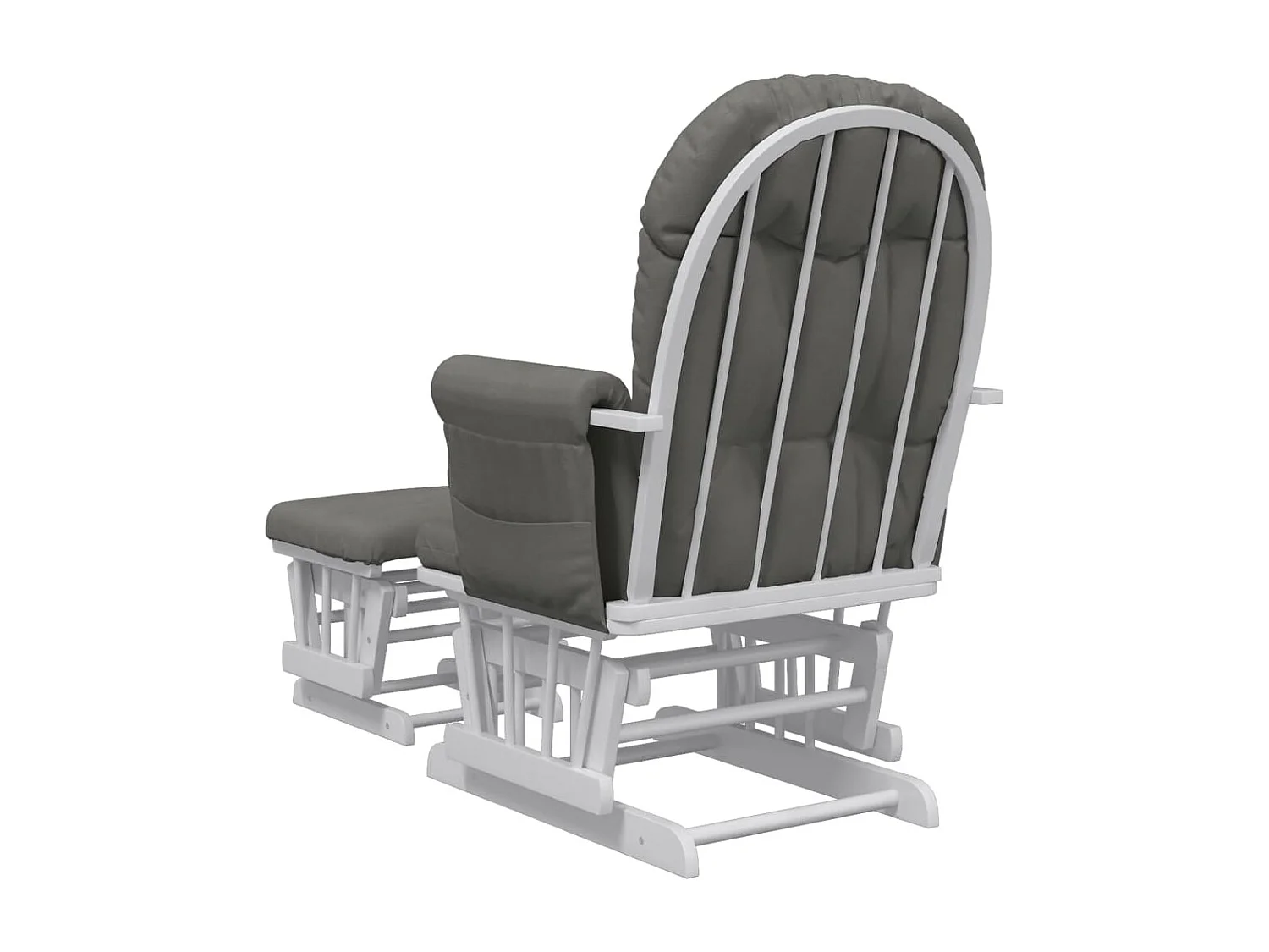 Chaise berçante avec repose-pied Gris foncé Tissu