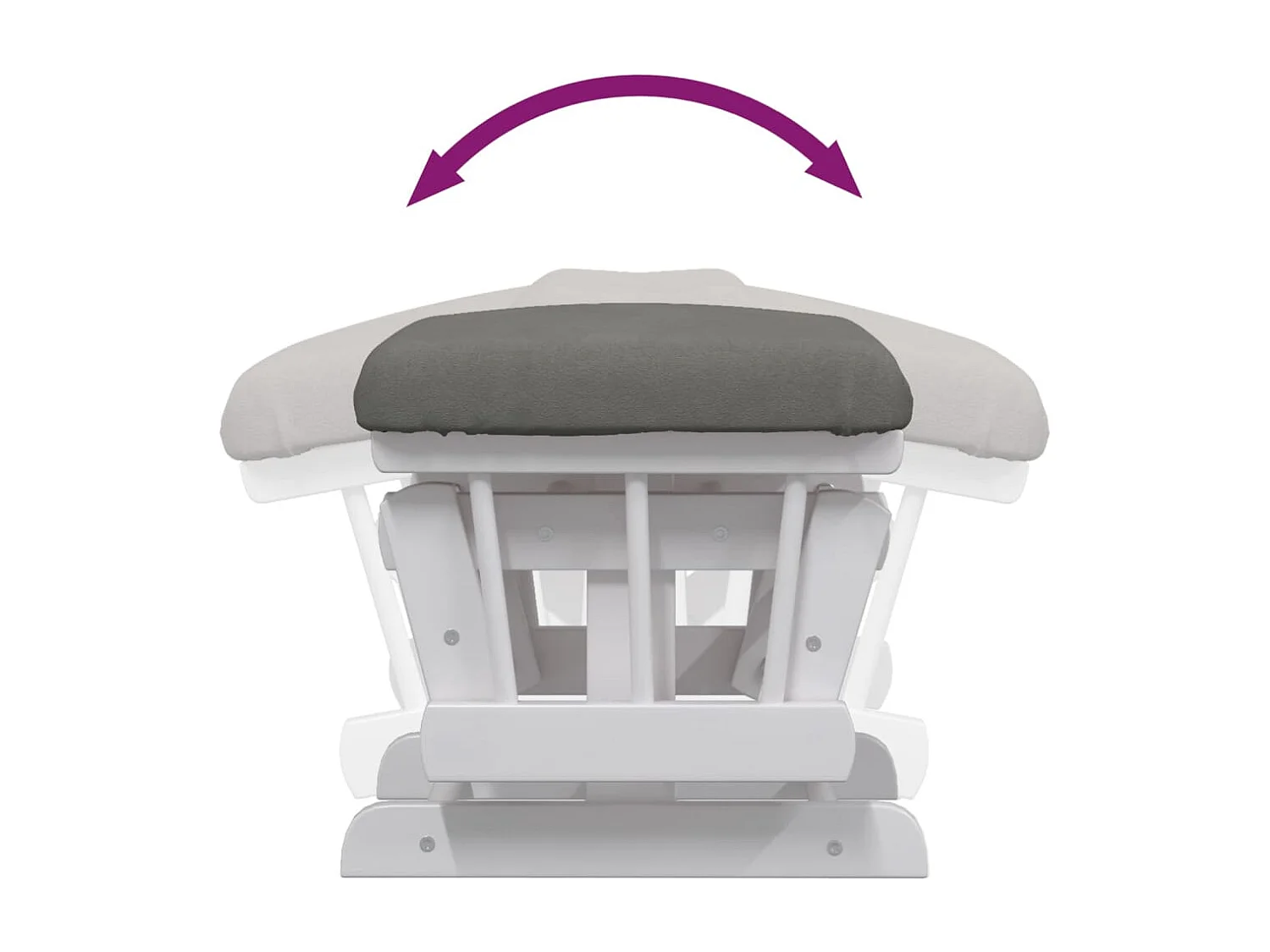 Chaise berçante avec repose-pied Gris foncé Tissu