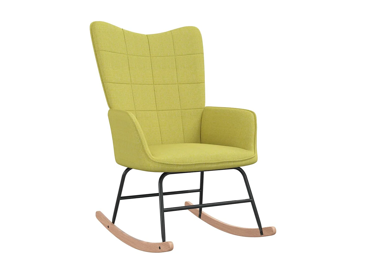 Schaukelstuhl mit Hocker aus grünem Stoff